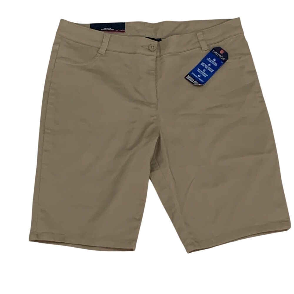 Nautica Womens Khaki Bermuda School Uniform Shorts Size 11 NWT NUFB040 262